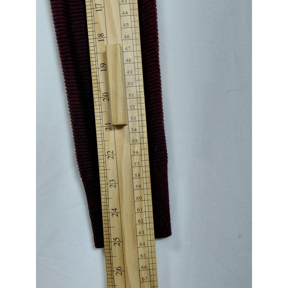 Express Burgundy Mock Neck Ribbed Knit Stretch Top Women Size M - Picture 7 of 11